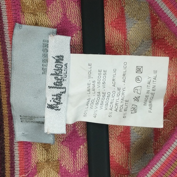 Missoni Womens Wool Blend Retro Striped Geometric V Neck Long Sleeve Sweater 40 - Picture 5 of 9